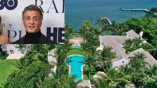 Sylvester Stallone over picture of new Palm Beach mansion