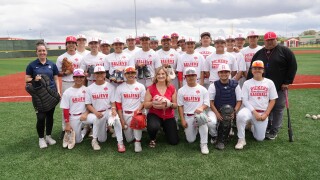 Hooks and KRIS 6 give baseball gear to Robstown from Equipment Drive